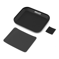 EcoPower Small Aluminum Magnetic Parts Tray/Screw Catcher (Black) (108X89X10mm) (4.25x3.5x0.39in)