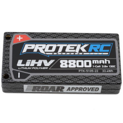 ProTek RC 1S 130C Low IR Si-Graphene + HV LiPo Battery (3.8V/8800mAh) w/4mm Connectors (ROAR Approved)