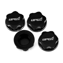 UpGrade RC Aluminum 17mm Serrated Wheel Nuts (4) (Black) (Coarse Thread)