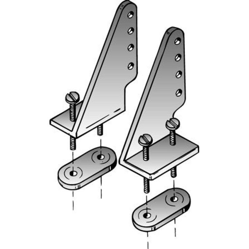 105 - Nylon Control Horns 1 Left & 1 Right (2 pcs per package) | קרני היגוי ומוטות קישור 105 - Nylon Control Horns 1 Left & 1 Right (2 pcs per package) | קרני היגוי ומוטות קישור