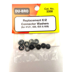 3358 - Replacement E/Z Connector Washers, for #121, 489, 605, 608 (6 plastic & 6 steel per package)