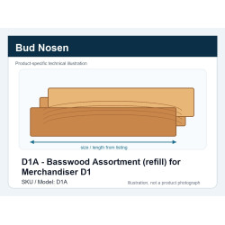 D1A - Basswood Assortment (refill) for Merchandiser D1 | עץ באס