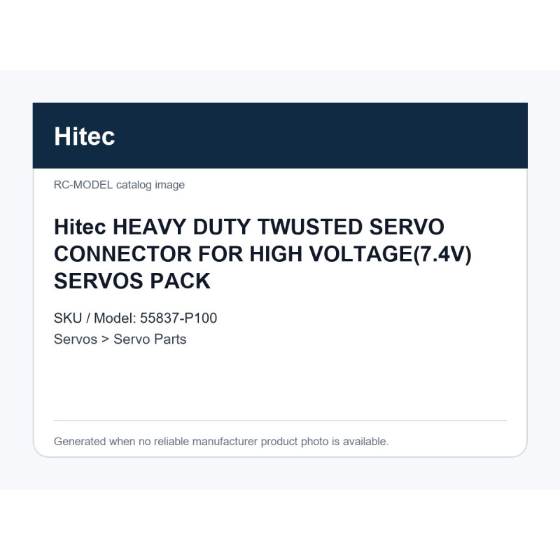 Hitec HEAVY DUTY TWUSTED SERVO CONNECTOR FOR HIGH VOLTAGE(7.4V) SERVOS PACK | חלפי סרווים Hitec HEAVY DUTY TWUSTED SERVO CONNECTOR FOR HIGH VOLTAGE(7.4V) SERVOS PACK | חלפי סרווים