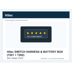 Hitec SWITCH HARNESS & BATTERY BOX (7201 + 7202) | חלפי סרווים