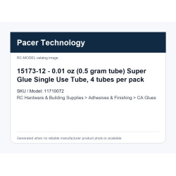 15173-12 - 0.01 oz (0.5 gram tube) Super Glue Single Use Tube, 4 tubes per pack