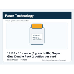 19108 - 0.1 ounce (3 gram bottle) Super Glue Double Pack 2 bottles per card