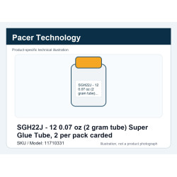 SGH22J - 12 0.07 oz (2 gram tube) Super Glue Tube, 2 per pack carded | דבקי CA