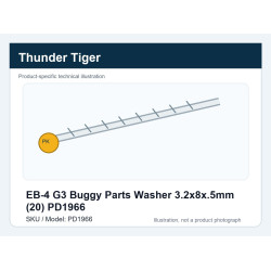 EB-4 G3 Buggy Parts Washer 3.2x8x.5mm (20) PD1966 | רכבי RC