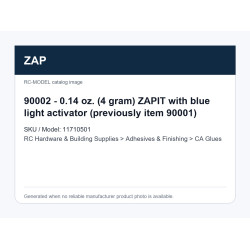 90002 - 0.14 oz. (4 gram) ZAPIT with blue light activator (previously item 90001)