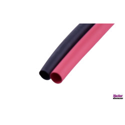 Heat-shrinkable tube red+black 6.4/2.0mm, 0.5m each
