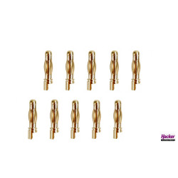 Gold Connector male 4mm with lamellas