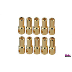 Gold connector male 5.5mm (10 pices)