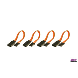 Servo extension cable 3 x 0.25mm² JR, flat - 10cm - 4 pieces