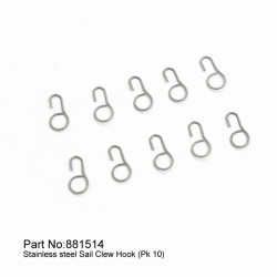 【Item No.:881514】Stainless steel Sail Clew Hook (Pk 10) | מפרשיות