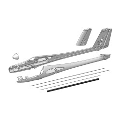 Fuselage, spars and hexagonal tube SOLIUS