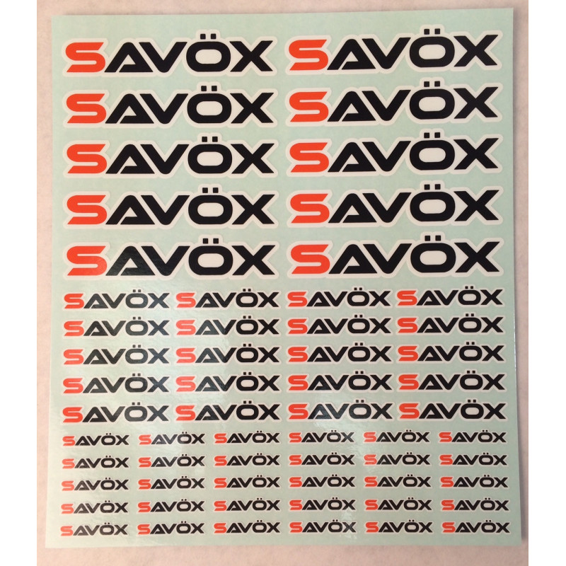 Savox Logo Sticker Sheet 190 x 230 mm | מרצ'נדייז Savox Logo Sticker Sheet 190 x 230 mm | מרצ'נדייז