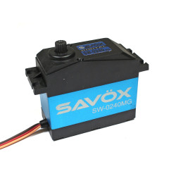 Discontinued - Use SW0240MGP - SW0240MG - Waterproof 1/5 Scale Digital High Voltage Servo, .15/486 @ 7.4V