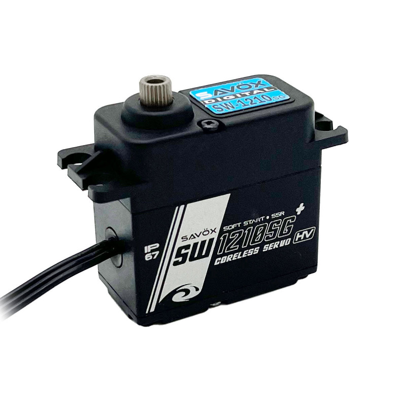 SW1210SGP-BE - Waterproof High Voltage Coreless Digital Servo with Soft Start .13sec / 444.4 @ 7.4V - Black Edition | סרווים High Voltage SW1210SGP-BE - Waterproof High Voltage Coreless Digital Servo with Soft Start .13sec / 444.4 @ 7.4V - Black Edition | סרווים High Voltage