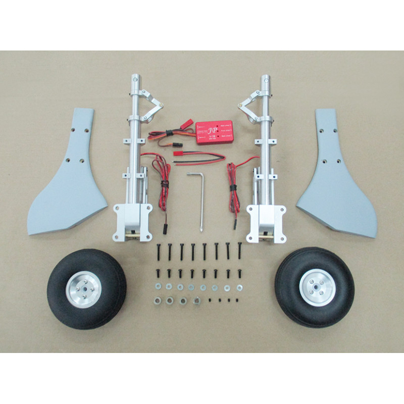 Set of ER-150 95°Retracts & PU rubber wheels aluminum hub 4 Set of ER-150 95°Retracts & PU rubber wheels aluminum hub 4