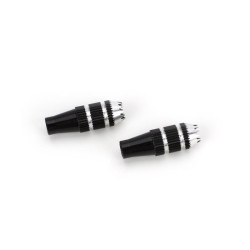 Gimbal Stick Ends 24mm, Black with Silver (2): DX6i, DX6e, DX7s, DX8, DX9, DX18QQ
