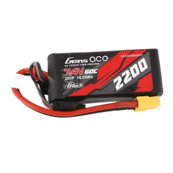 Gens ace 2200mAh 2S 60C 7.4V Lipo Battery | XT60 Plug | Car Classic