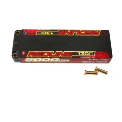 Gens ace 5000mAh 2S 130C 7.4V Lipo Battery | 5.0mm bullet | Redline
