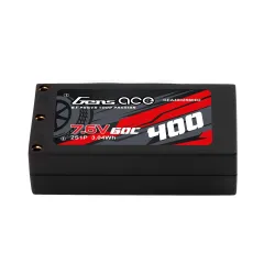 Gens ace 400mAh 2S 60C 7.6V(HV) Lipo Battery | Hardcase | 2mm Bullet to XT60 Adapter | Car Classic