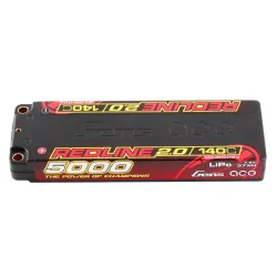 Gens ace 5000mAh 2S 140C 7.4V Lipo Battery | 5.0mm bullet | Redline