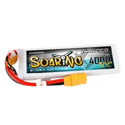Gens ace 4000mAh 2S 30C 7.4V Lipo Battery | XT90 Plug | Soaring