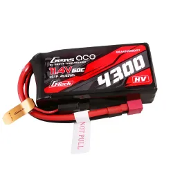 Gens ace 4300mAh 3S 60C 11.4V(HV) Lipo Battery | Deans Plug | Car Classic
