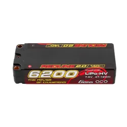 Gens ace 6200mAh 2S 140C 7.6V(HV) Mid-size Lipo Battery | 5.0mm bullet | Redline