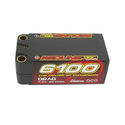 Gens ace 6100mAh 2S 130C 7.4V Shorty Lipo Battery | 5.0mm bullet | Redline