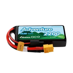 Gens ace 2200mAh 3S 60C 11.1V Lipo Battery | XT60 Plug | Adventure
