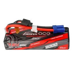 Gens ace 8000mAh 2S 60C 7.6V(HV) Lipo Battery | EC5 Plug | Car Classic