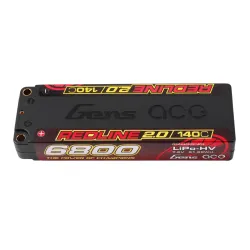 Gens ace 6800mAh 2S 140C 7.6V(HV) Lipo Battery | 5.0mm bullet | Redline