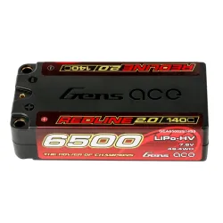 Gens ace 6500mAh 2S 140C 7.6V(HV) Shorty Lipo Battery | 5.0mm bullet | Redline