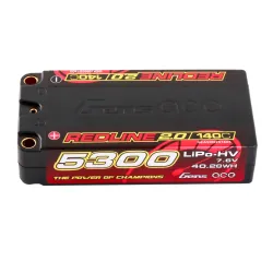 Gens ace 5300mAh 2S 140C 7.6V(HV) Shorty Lipo Battery | 5.0mm bullet | Redline