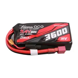 Gens ace 3600mAh 3S 60C 11.4V(HV) Lipo Battery | Deans Plug | Car Classic
